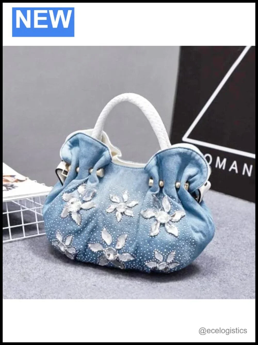 Denim Tote Bag Shoulder Handbag Women Travel Daily Bag